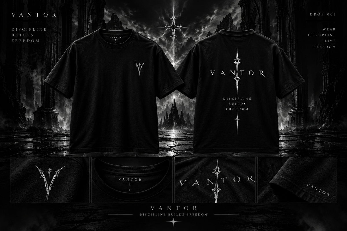 Vantor Logo T-Shirt — Gothic Emblem Graphic Tee