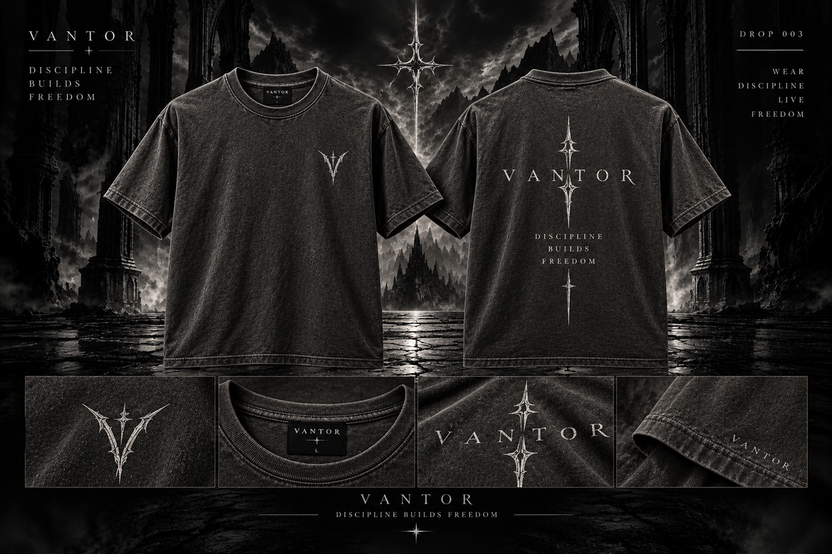 Vantor Logo T-Shirt — Gothic Emblem Graphic Tee